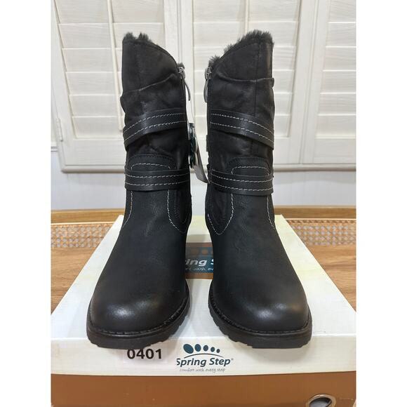 Spring Step Relife Boisa Boot Black Vegan Leather 9 US 40 EU NIB Water Resistant - Picture 6 of 16